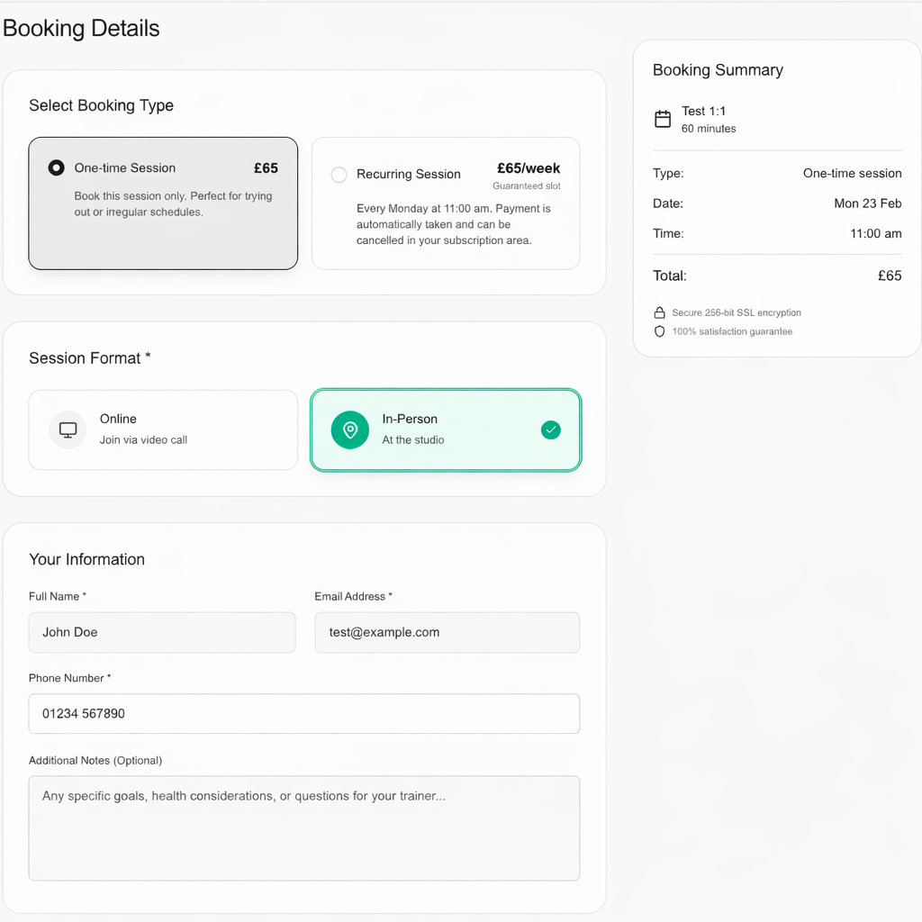 Integrated payment system with upfront booking charges